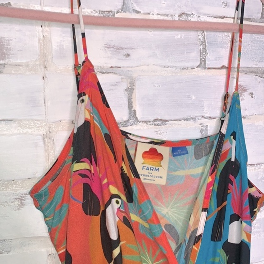 FARM RIO | x Anthropologie Toucans Print Wrap Maxi Dress Medium - Picture 10 of 17